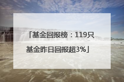 基金回报榜：119只基金昨日回报超3%
