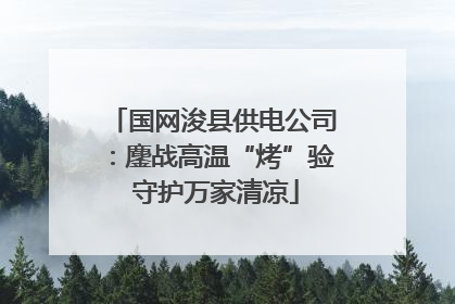 国网浚县供电公司：鏖战高温“烤”验 守护万家清凉