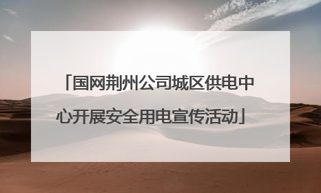 国网荆州公司城区供电中心开展安全用电宣传活动