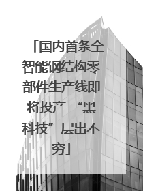 国内首条全智能钢结构零部件生产线即将投产 “黑科技”层出不穷