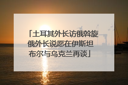 土耳其外长访俄斡旋 俄外长说愿在伊斯坦布尔与乌克兰再谈