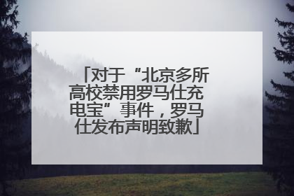 对于“北京多所高校禁用罗马仕充电宝”事件，罗马仕发布声明致歉