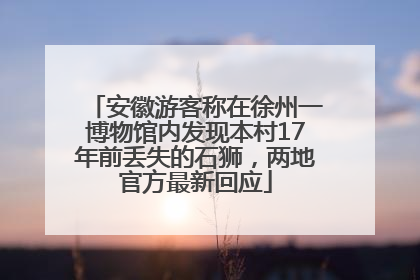 安徽游客称在徐州一博物馆内发现本村17年前丢失的石狮，两地官方最新回应