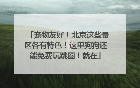 宠物友好！北京这些景区各有特色！这里狗狗还能免费玩跳圈！就在