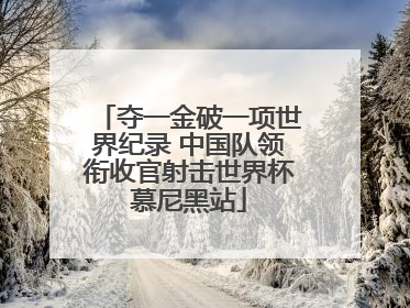夺一金破一项世界纪录 中国队领衔收官射击世界杯慕尼黑站