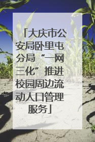 大庆市公安局卧里屯分局“一网三化”推进校园周边流动人口管理服务