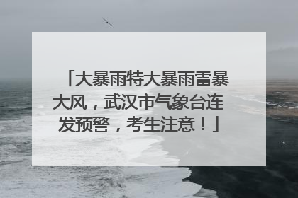 大暴雨特大暴雨雷暴大风，武汉市气象台连发预警，考生注意！