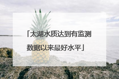 太湖水质达到有监测数据以来最好水平