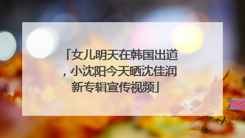 女儿明天在韩国出道，小沈阳今天晒沈佳润新专辑宣传视频