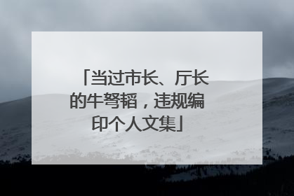 当过市长、厅长的牛弩韬，违规编印个人文集