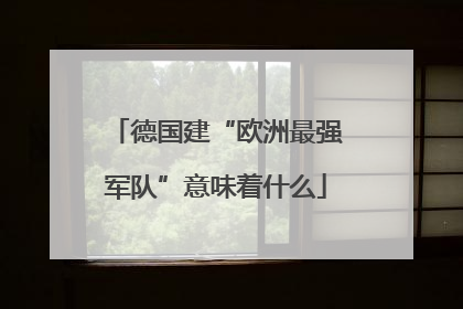 德国建“欧洲最强军队”意味着什么