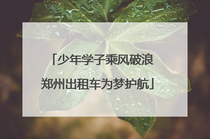 少年学子乘风破浪 郑州出租车为梦护航