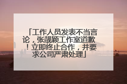 工作人员发表不当言论，张靓颖工作室道歉！立即终止合作，并要求公司严肃处理
