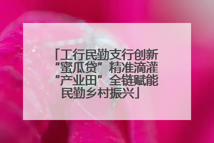 工行民勤支行创新“蜜瓜贷”精准滴灌“产业田”全链赋能民勤乡村振兴
