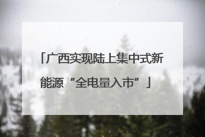 广西实现陆上集中式新能源“全电量入市”