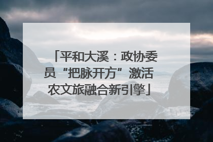 平和大溪：政协委员“把脉开方”激活农文旅融合新引擎