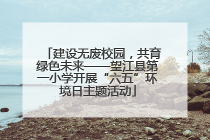 建设无废校园，共育绿色未来——望江县第一小学开展“六五”环境日主题活动