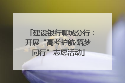 建设银行聊城分行：开展“高考护航·筑梦同行”志愿活动