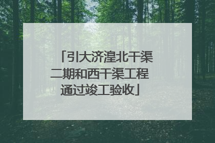 引大济湟北干渠二期和西干渠工程通过竣工验收