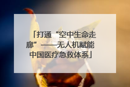 打通“空中生命走廊”——无人机赋能中国医疗急救体系