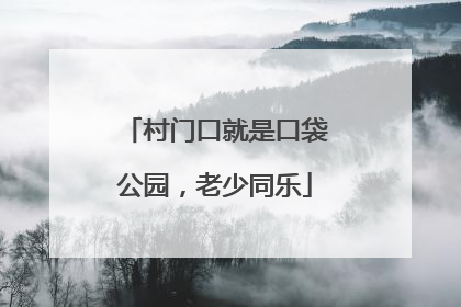 村门口就是口袋公园，老少同乐