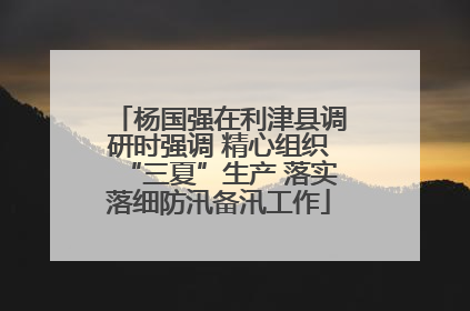 杨国强在利津县调研时强调 精心组织“三夏”生产 落实落细防汛备汛工作