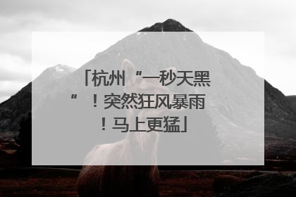 杭州“一秒天黑”！突然狂风暴雨！马上更猛