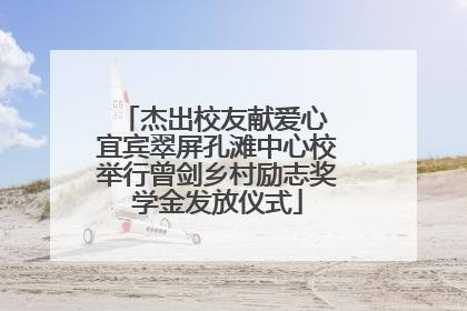 杰出校友献爱心 宜宾翠屏孔滩中心校举行曾剑乡村励志奖学金发放仪式