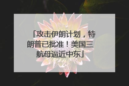 攻击伊朗计划，特朗普已批准！美国三航母逼近中东