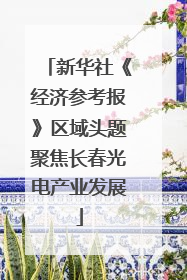 新华社《经济参考报》区域头题聚焦长春光电产业发展