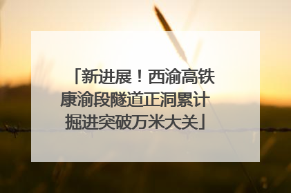 新进展！西渝高铁康渝段隧道正洞累计掘进突破万米大关