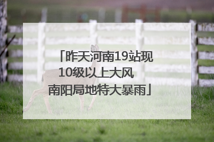 昨天河南19站现10级以上大风  南阳局地特大暴雨
