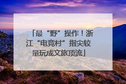 最“野”操作！浙江“电竞村”指尖较量玩成文旅顶流