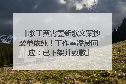 歌手黄霄雲新歌文案抄袭单依纯！工作室凌晨回应：已下架并致歉