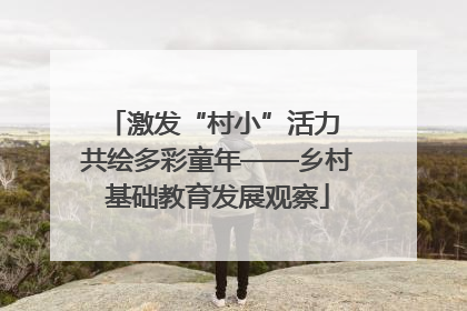 激发“村小”活力 共绘多彩童年——乡村基础教育发展观察