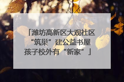 潍坊高新区大观社区“筑巢”建公益书屋 孩子校外有“新家”