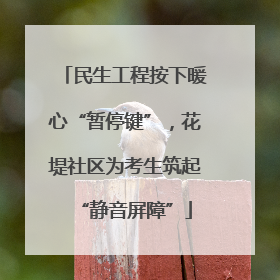 民生工程按下暖心“暂停键”，花堤社区为考生筑起“静音屏障”