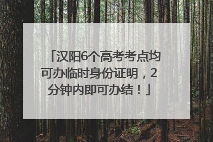 汉阳6个高考考点均可办临时身份证明，2分钟内即可办结！