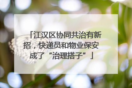 江汉区协同共治有新招，快递员和物业保安成了“治理搭子”