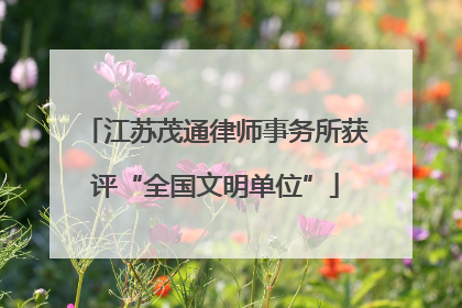 江苏茂通律师事务所获评“全国文明单位”