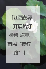 江西彭泽：开展路灯检修 点亮市民“夜行路”