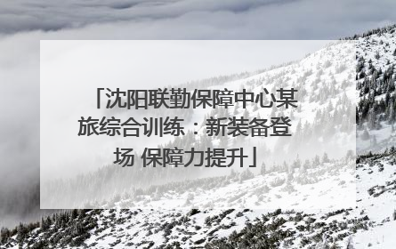 沈阳联勤保障中心某旅综合训练：新装备登场 保障力提升