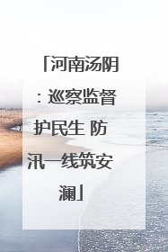 河南汤阴：巡察监督护民生 防汛一线筑安澜