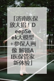 济南医保放大招！DeepSeek大模型+参保人画像 解锁AI医保管家新体验