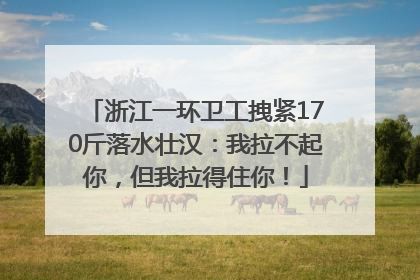 浙江一环卫工拽紧170斤落水壮汉：我拉不起你，但我拉得住你！