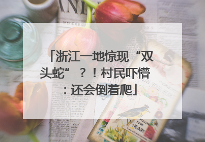 浙江一地惊现“双头蛇”？！村民吓懵：还会倒着爬