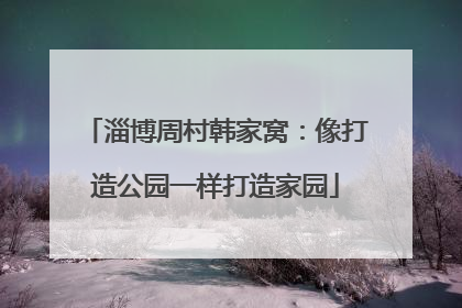 淄博周村韩家窝：像打造公园一样打造家园