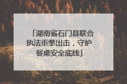 湖南省石门县联合执法重拳出击，守护餐桌安全底线