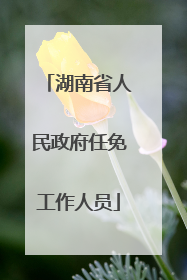 湖南省人民政府任免工作人员