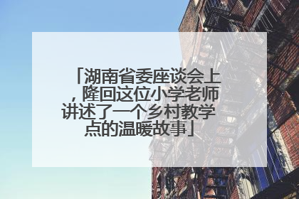 湖南省委座谈会上，隆回这位小学老师讲述了一个乡村教学点的温暖故事